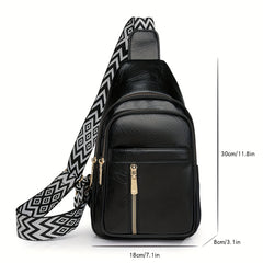 Stylish PU Shoulder Bag with Multiple Compartments - City Theme