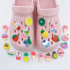 24pcs Cartoon Ice Cream Shoe Charm DIY Accessories Decoration