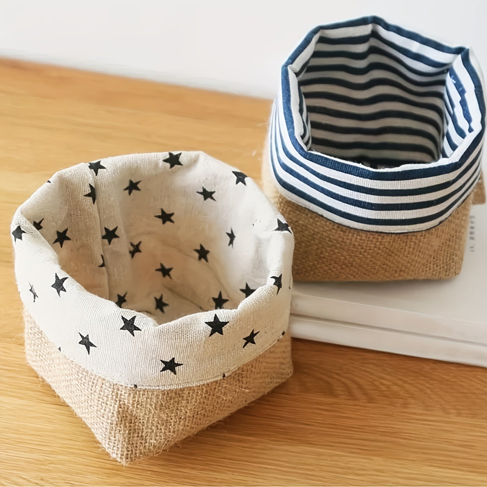Jute Cotton Linen Storage Bag Wall Hanging Pocket Fabric Organizer Dorm