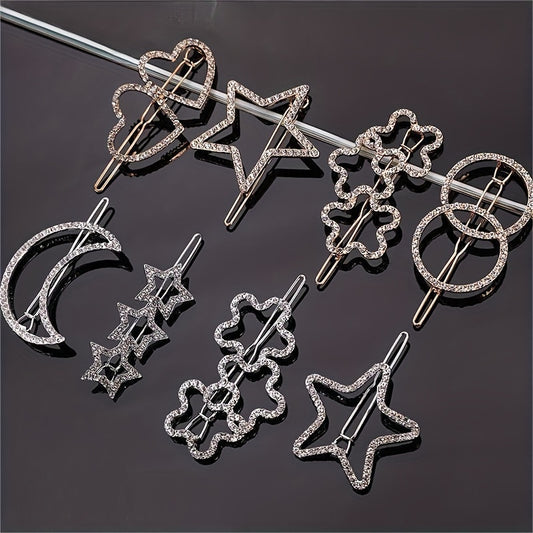 Rhinestone Hair Clip Bobby Pin Side Clip Non Slip Bangs Clip