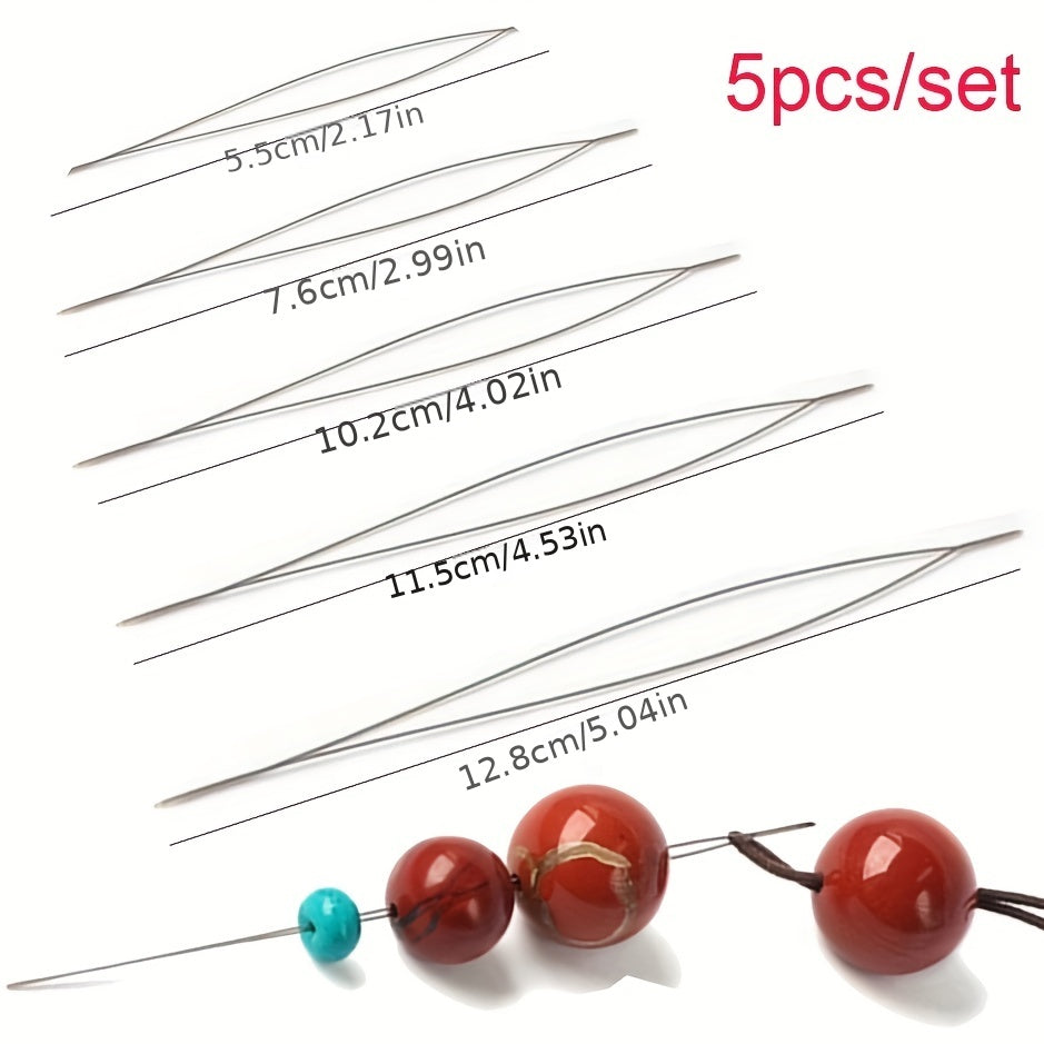 5pcs Beaded Needle Pins Jewelry Tools DIY Necklace Bracelet Making Supplies