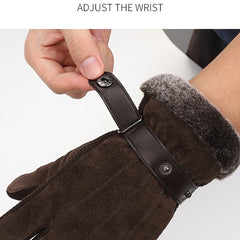 Warm Velvet Winter Gloves Men Motorcycle Riding Touch Screen Windproof Coldproof