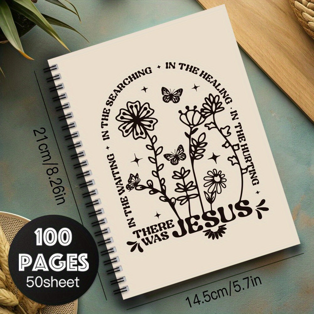 Boho Floral Christian Spiral Notebook Journal 100 Pages