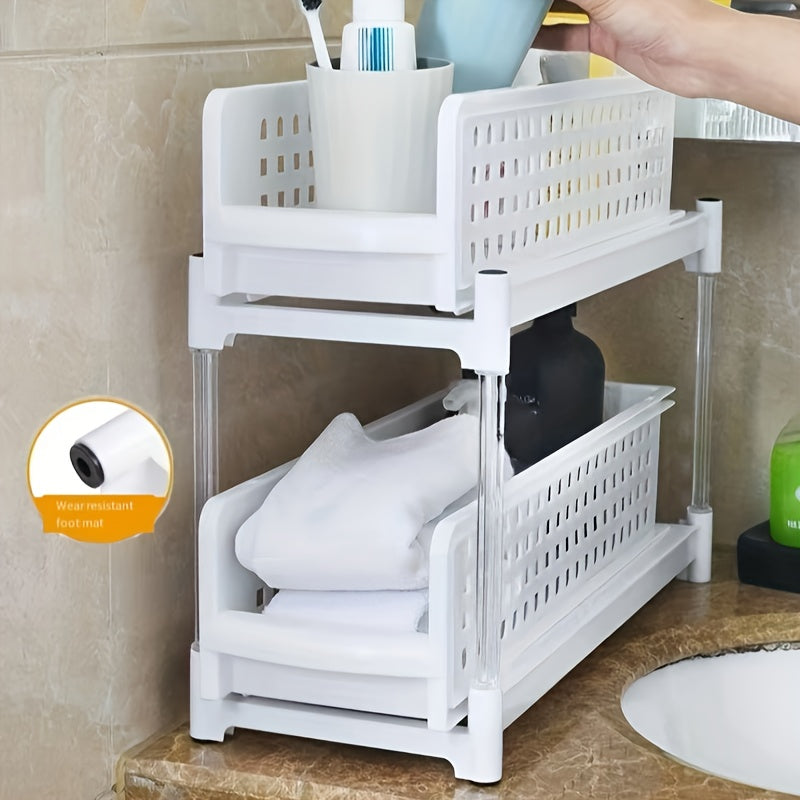 Plastic Drawer Storage Rack - Ideal for Kitchen, Living Room, and Bedroom