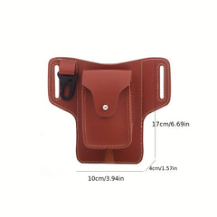 Fanny Waist Bag PU Leather Phone Pouch For Outdoor Camping