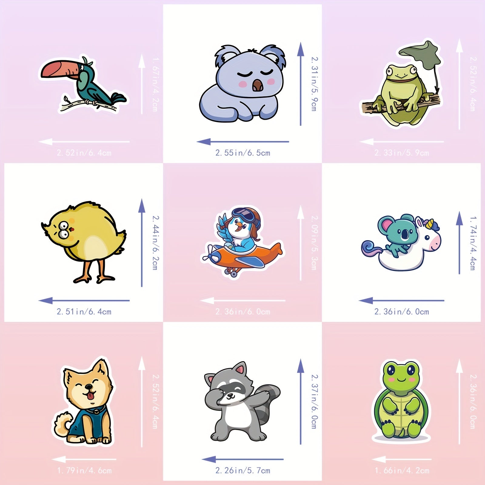 100pcs Small Animal Waterproof Stickers for Kids