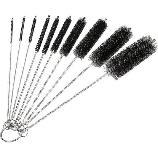 10pcs Bottle Cleaning Brushes Nylon Tube Brush Set with Hook