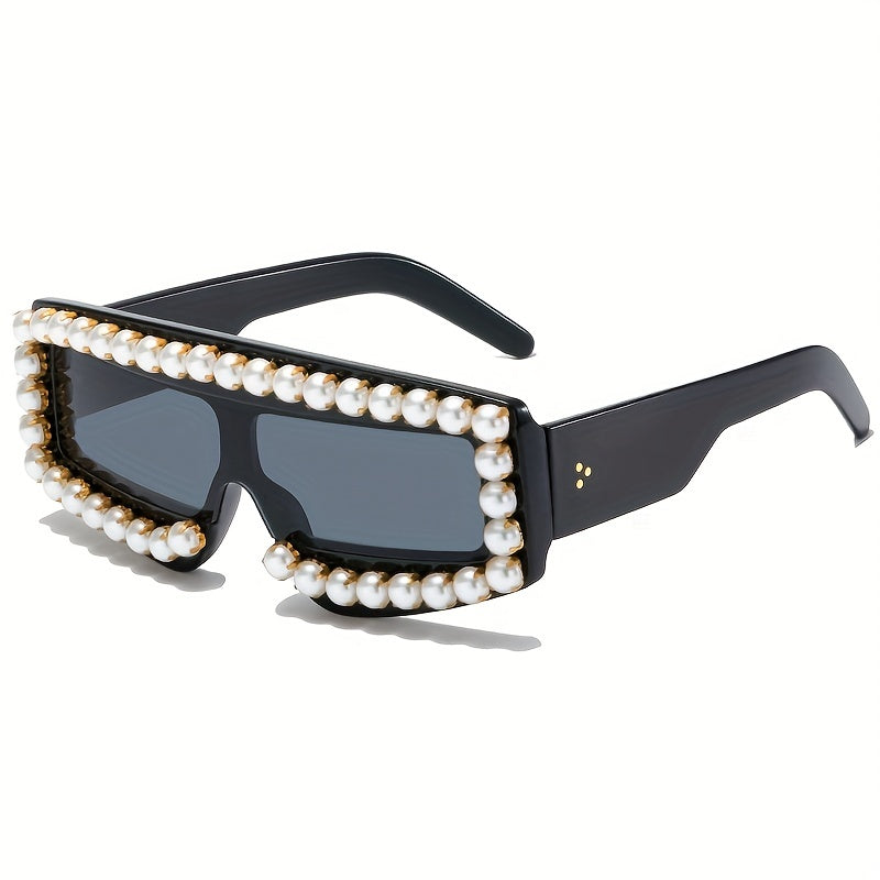 Y2K Pearl One-Piece Sunglasses UV400