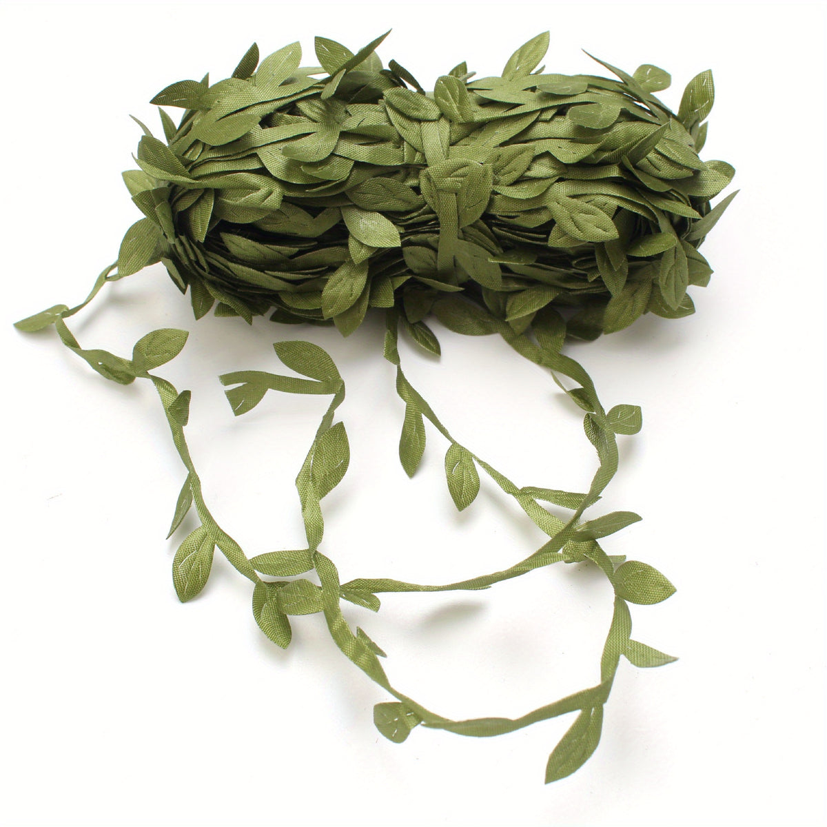 20 Yards Olive Green Leaves Leaf Trim Ribbon for DIY Craft Party Wedding Decor