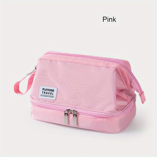 Double Layer Travel Toiletry Bag Portable Makeup Pouch Organizer