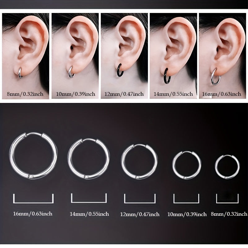 Titanium Steel Coil Earrings 8-16mm