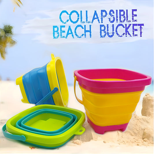 1pc Folding Bucket Silicone Telescopic Bucket Beach Water Play Toy
