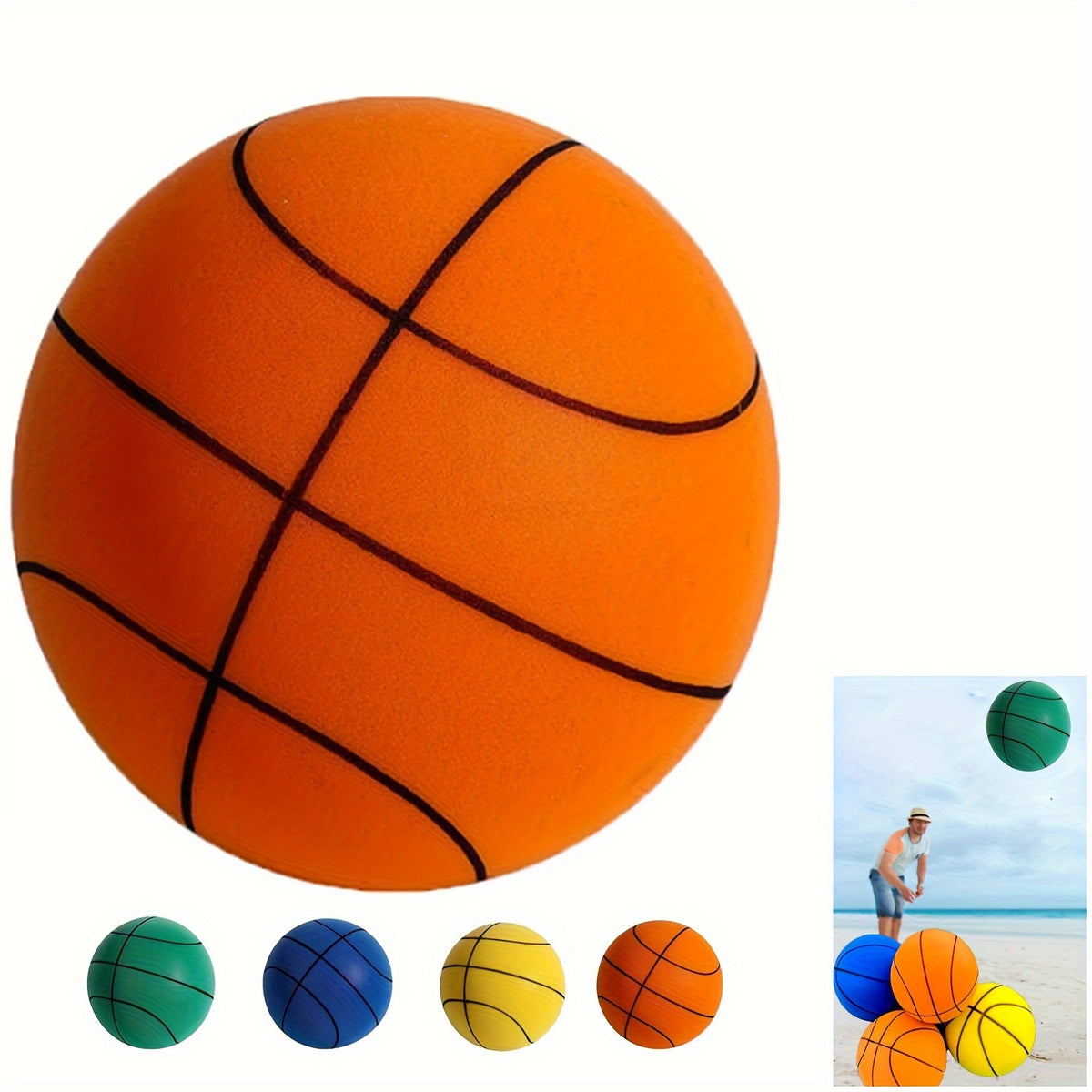Silent Basketball High Elasticity Easy Grip Silent Ball For Indoor Dribbling