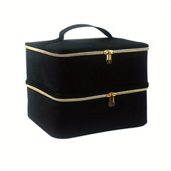 Double Layer Cosmetic Bag Nail Polish Essential Storage Makeup Organizer