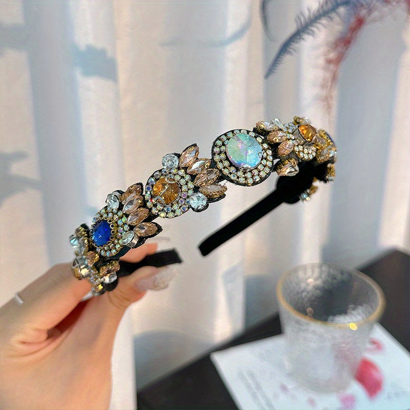 Vintage Crystal Pineapple Headband Rhinestone Headdress Hair Band