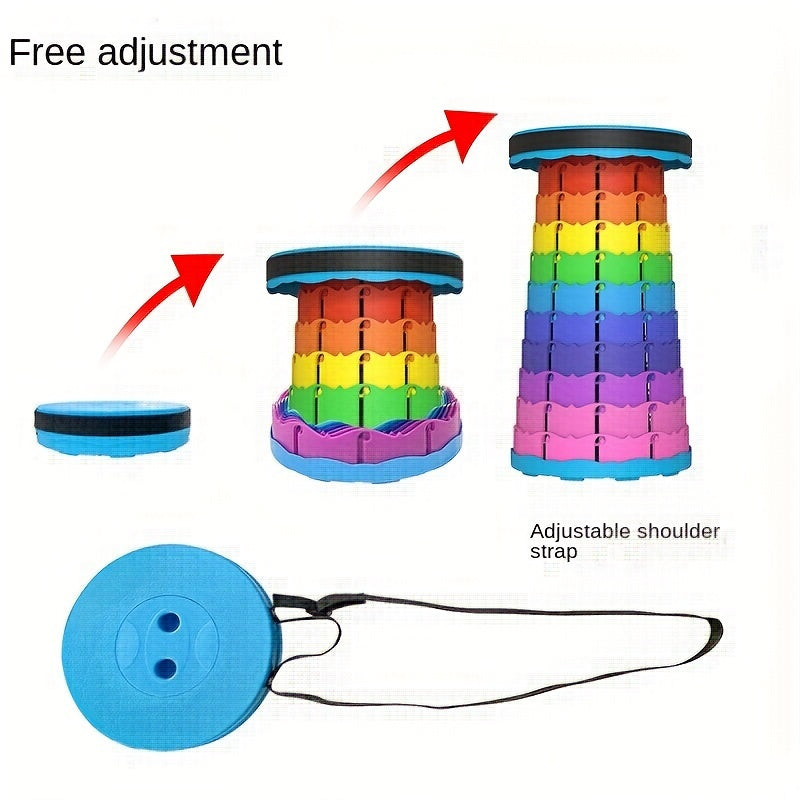 Adjustable Rainbow Camping Stool Ultralight Portable Fishing Chair
