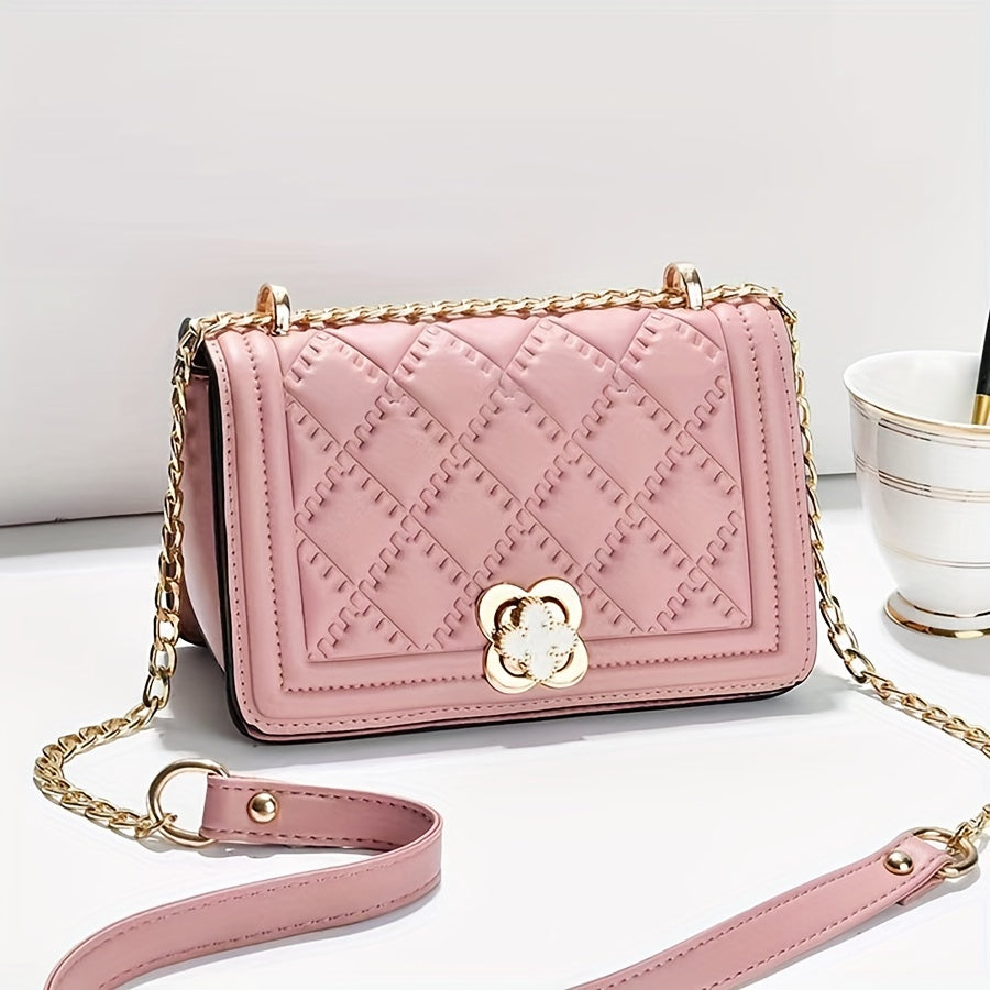Rhombus Embossed Crossbody Bag Quilted Shoulder Bag