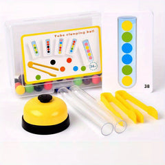 Wooden Beads Test Tube Toy Recognition Sorting Game for Kids