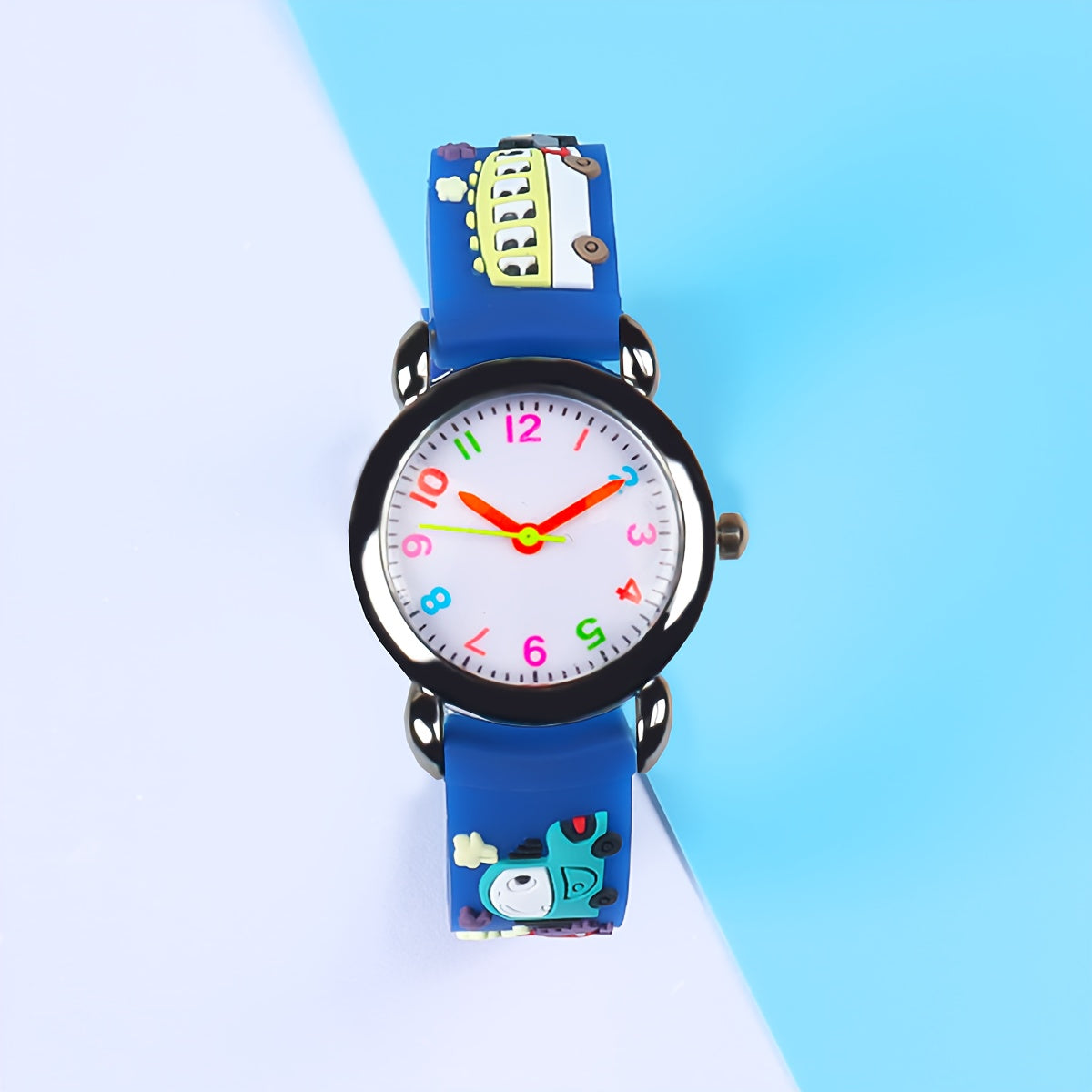 Boys' Cartoon Car Quartz Watch Compact Stylish Small Boys' Wristwatch
