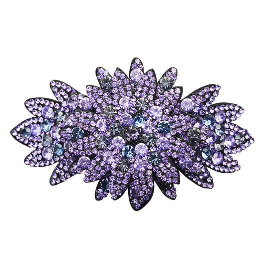 Colorful Rhinestone Flower Leaves Hair Clips Vintage Hair Pin Barrette