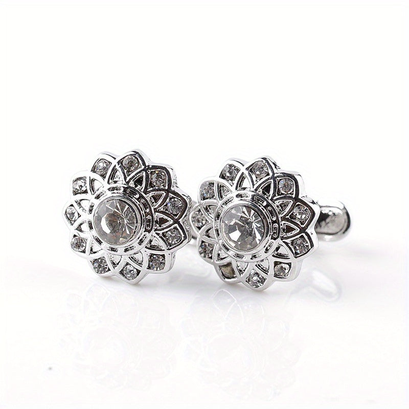 French Cufflinks Rhinestone Cuff Nails Pair
