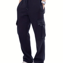Men's Cargo Pants Drawstring Straight Leg Casual Overalls