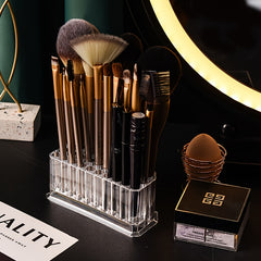 Clear Acrylic Makeup Brush Holder 26 Holes Organizer