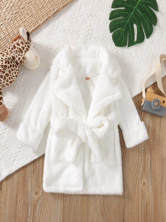 Girls Boys Fluffy Long Sleeve PJ & Belt