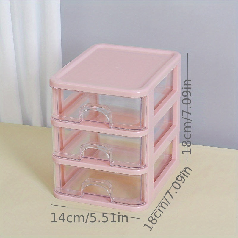Plastic Drawer Storage Box Organizer Cosmetics Makeup Office Desk
