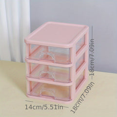 Plastic Drawer Storage Box Organizer Cosmetics Makeup Office Desk