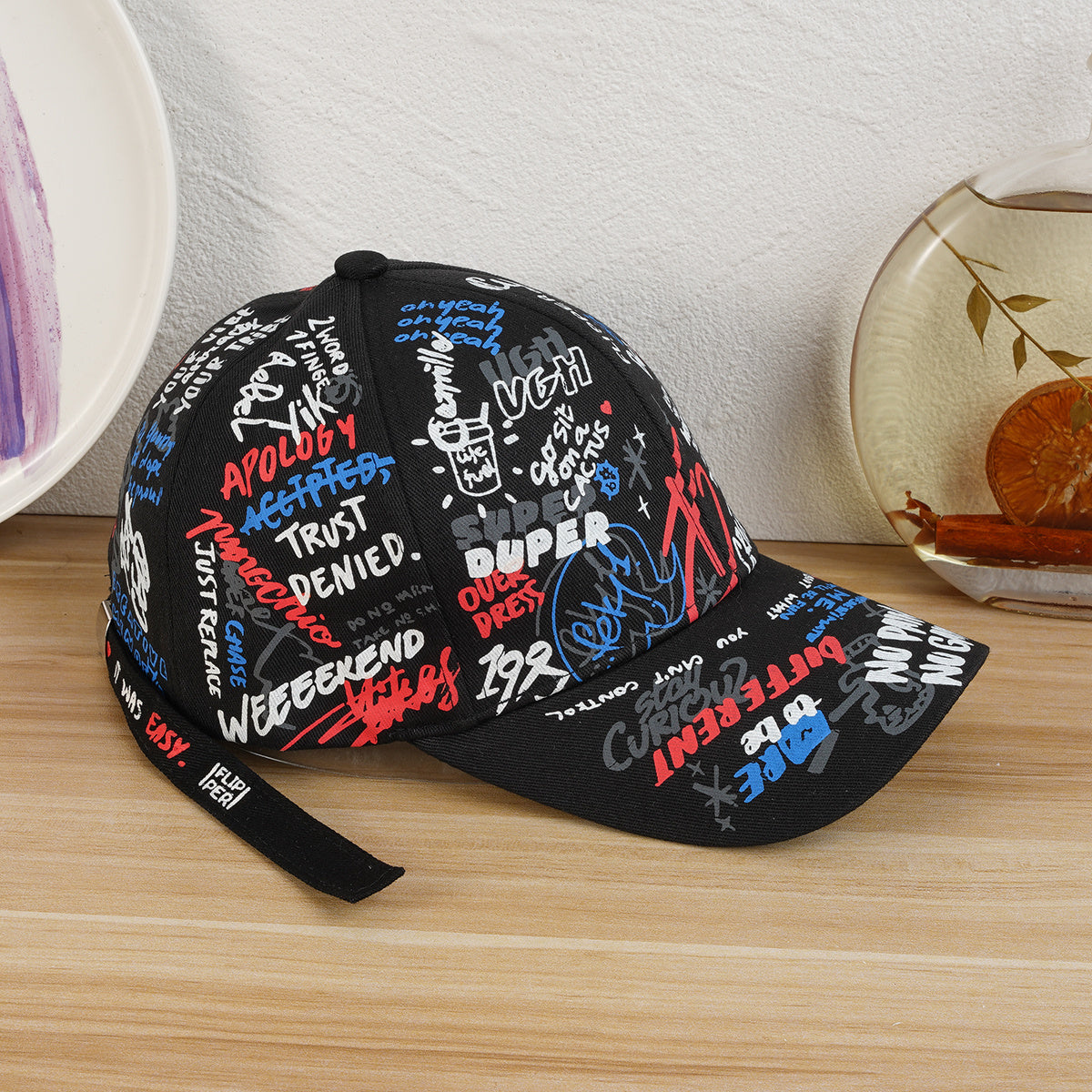Graffiti Baseball Cap Sunshade Casual Sports Cap Unisex Hiphop Streetwear Hat