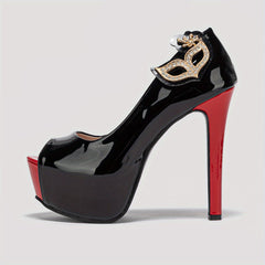 Women's Stiletto Peep Toe Platform Pumps