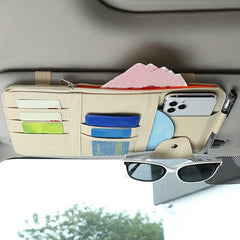 Car Sun Visor Organizer Storage Bag Sunglasses Holder Zipper Pouch