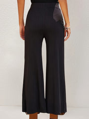  Ribbed Knit Wide Leg Trousers