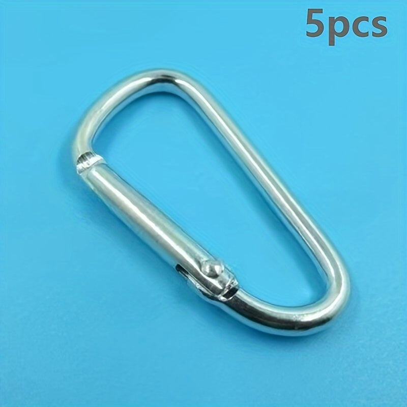 5pcs Aluminum D-shaped Clip Buckle Keychain for Outdoor Camping