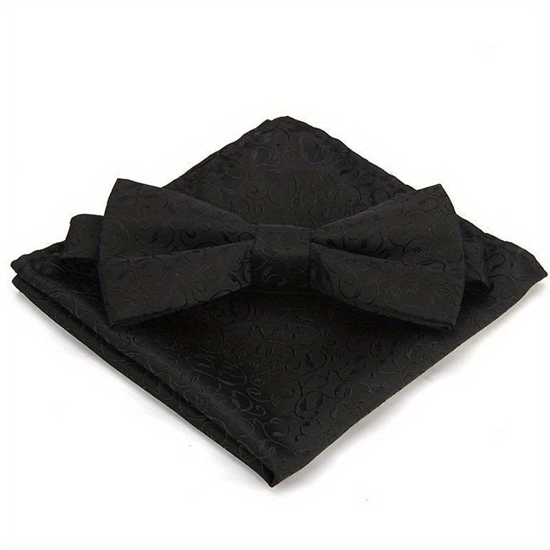 Polyester Formal Men's Bow Tie Handkerchief Set