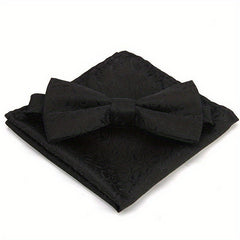 Polyester Formal Men's Bow Tie Handkerchief Set