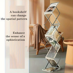 A4 Aluminum Folding Data Rack Catalog Display Office Magazine Exhibition