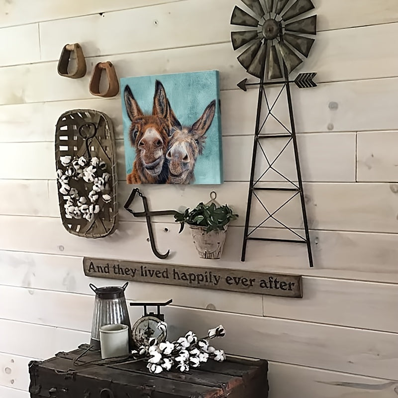 Farmhouse Donkey Canvas Picture Print Fun Animal Wall Decoration Poster