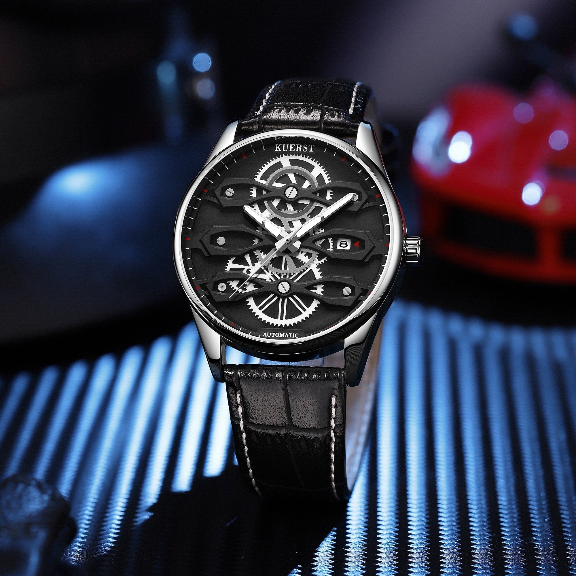 KUERST Double Press Butterfly Buckle Automatic Mechanical Watch
