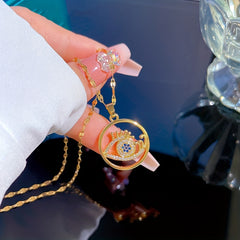 Stainless Steel Eyelash Eye Pendant Necklace For Women Girls Clavicle Chain