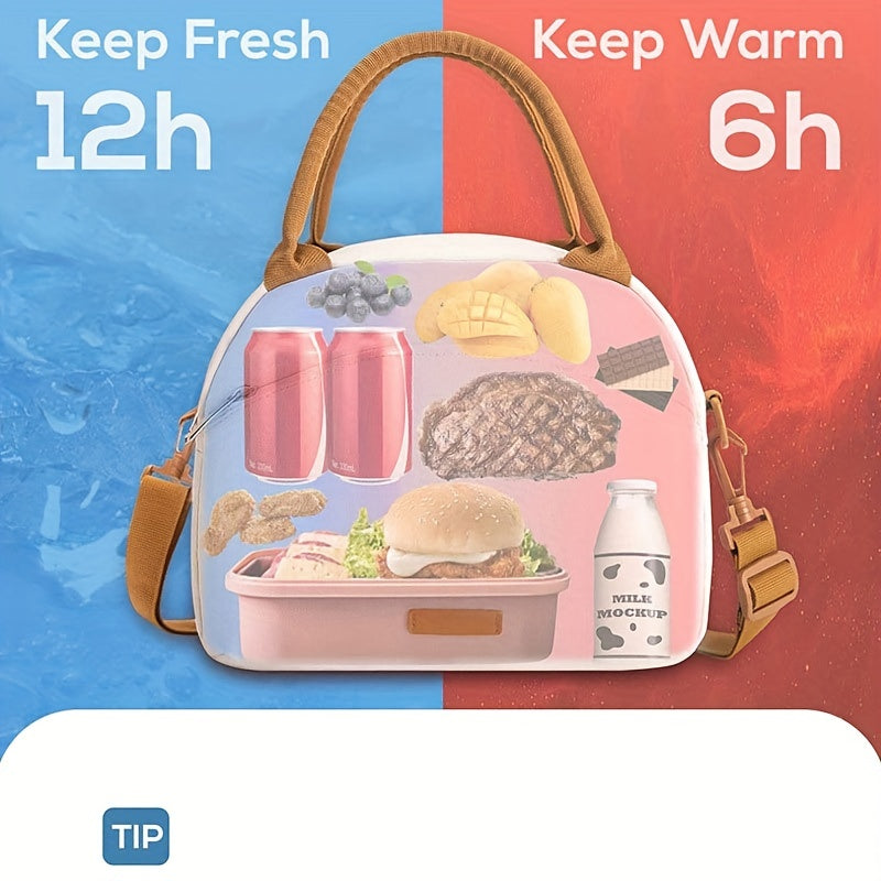 Insulated Lunch Bag Portable Thermal Cooler - Reusable Bento Bag
