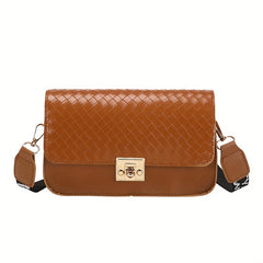 Square Crossbody Bag PU Leather Textured Bag Purse Classic Shoulder Bag