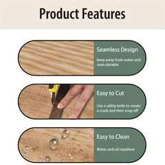 Wood Grain Printed Floor Stickers Waterproof Anti-slip Tile Stickers