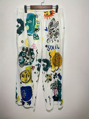 Y2K Graffiti Print Straight Leg Pants Plus Size