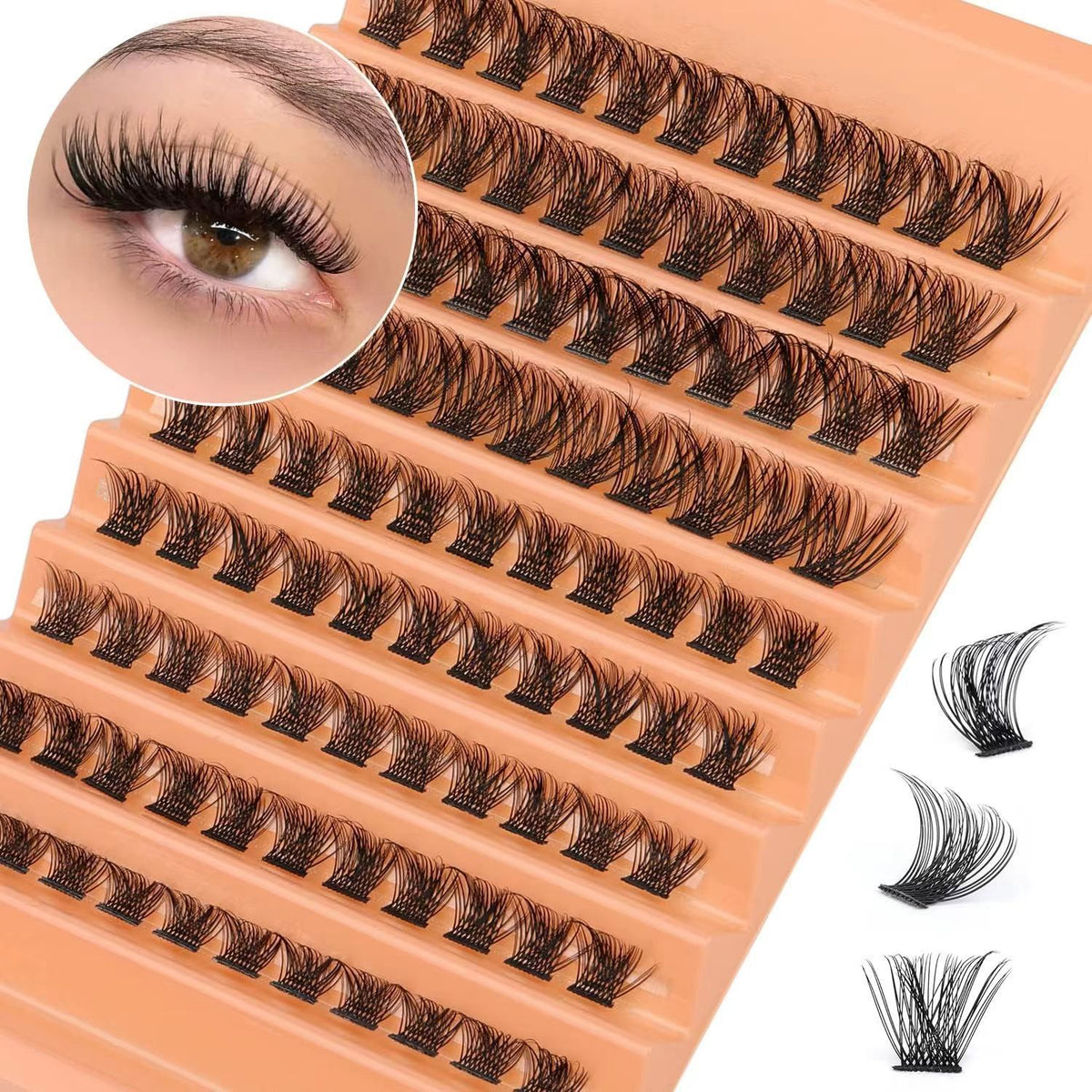 Cluster Lashes Wispy D Curling Eyelash Extensions 10-16mm DIY Lash Extensions