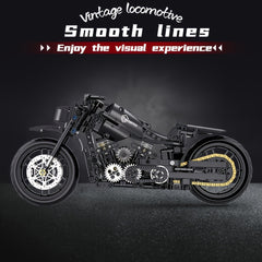 Retro Motorcycle Building Blocks Set - 586 Pieces