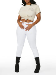 Solid Button Fly Skinny Jeans