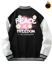 Men's Flower Graphic Print Baseball Jacket