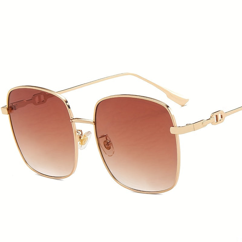 Women's Large Square Sunglasses Metal UV400 Sun Shades Glasses